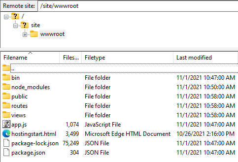 Archivos de implementación de FileZilla
