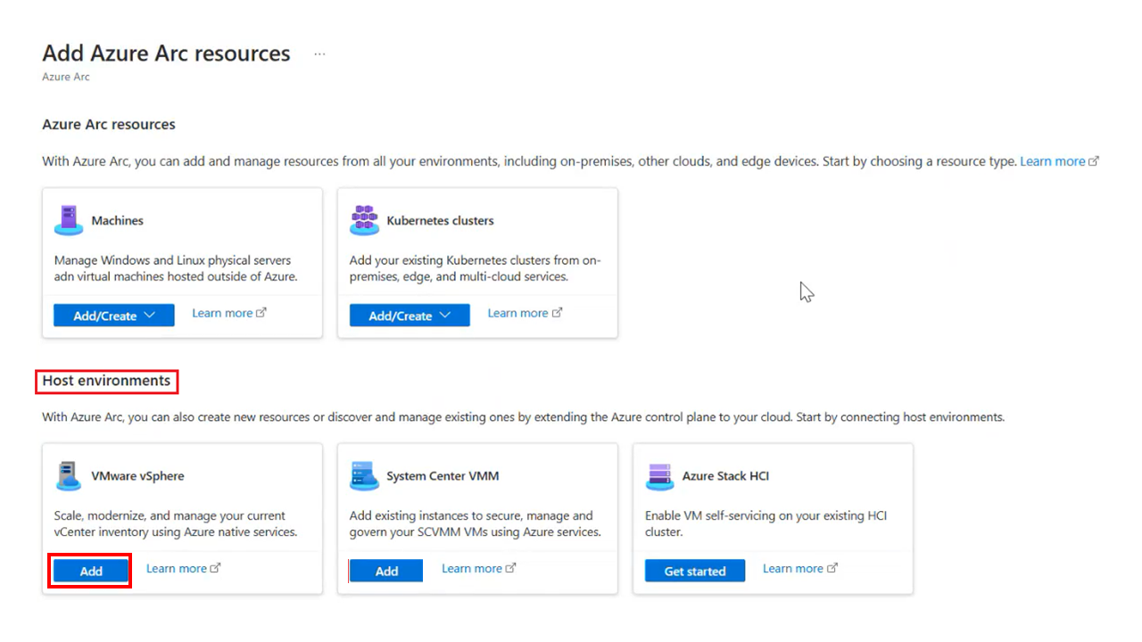Captura de pantalla de cómo seleccionar una plataforma VMM de System Center.