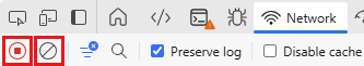 Recorte de pantalla que muestra cómo registrar el registro de red en Edge.