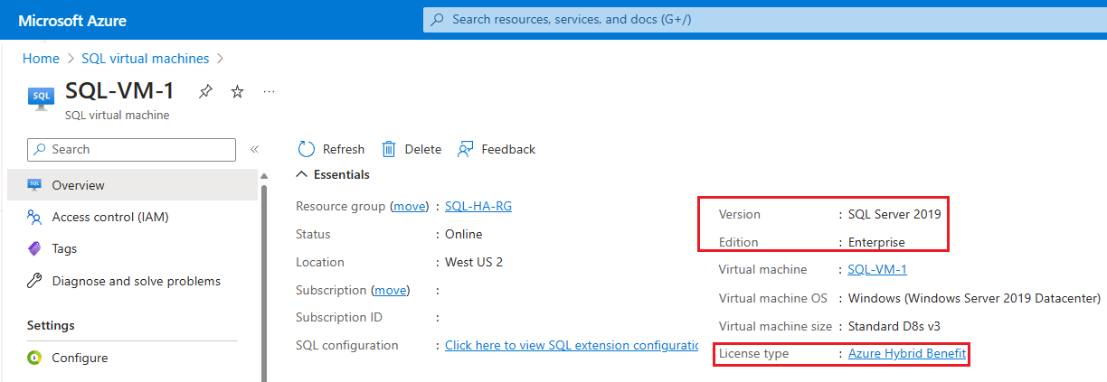Comprobación de versión.