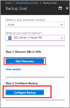 Objetivo de Backup: SQL Server en máquinas virtuales de Azure