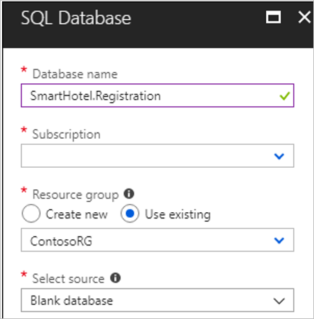 Captura de pantalla que muestra los detalles de la instancia de SQL Database.