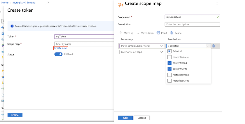 Create scope map in portal