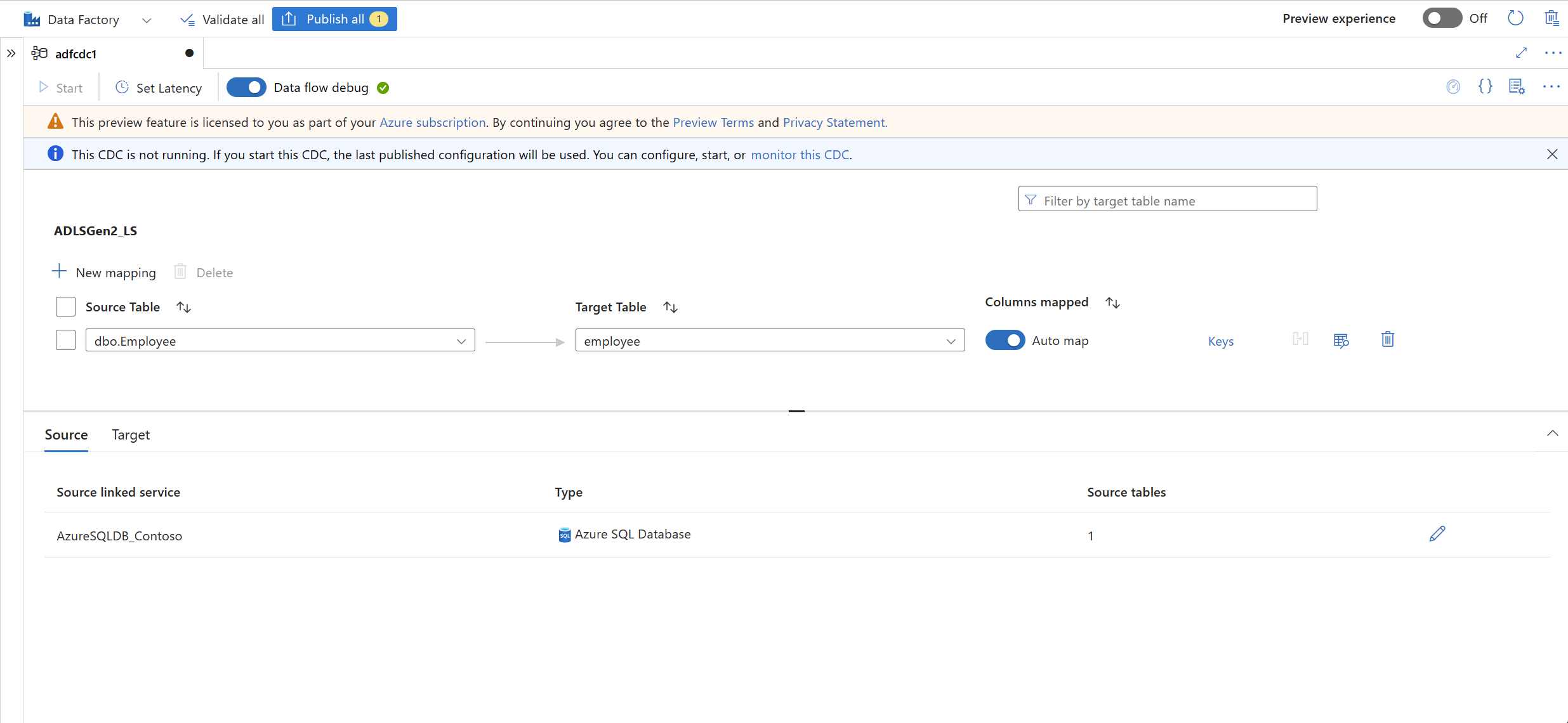 Captura de pantalla del estudio de captura de datos modificados.
