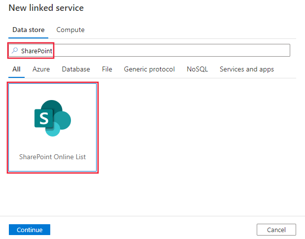 Captura de pantalla del conector de SharePoint Online List.