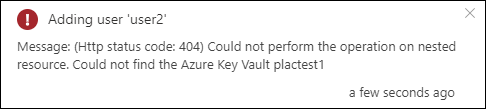 Key vault error 2