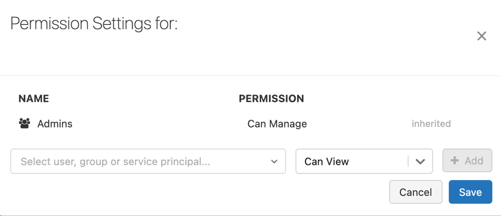 Diálogo Configuración de permisos