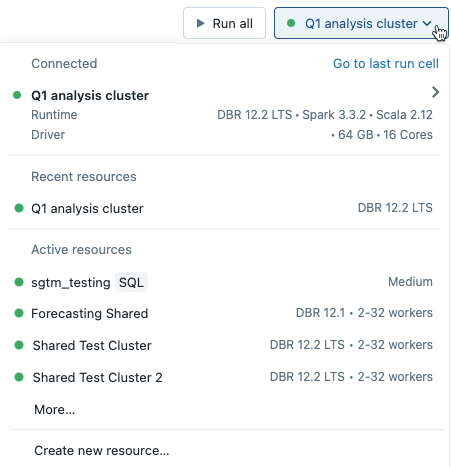 Ver versión de Databricks Runtime ML