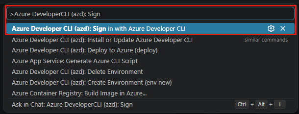Captura de pantalla de Visual Studio Code que muestra el panel Extensiones con Azure Developer CLI e Instalar resaltados.