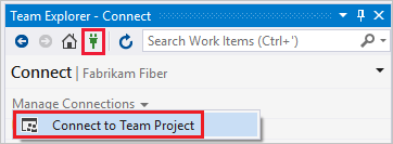 Captura de pantalla del botón Conectar a proyectos para seleccionar.