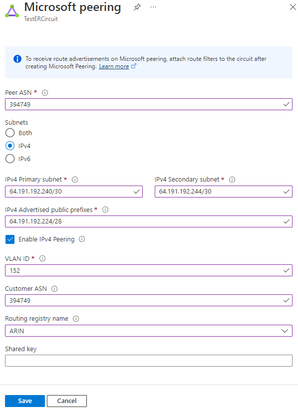 Captura de pantalla que muestra la configuración del emparejamiento de Microsoft.