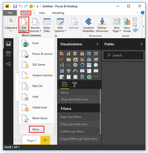 HDInsight Power BI Get Data More.