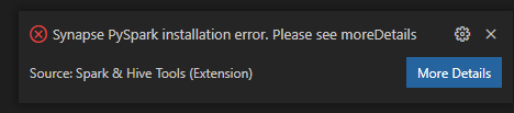 synapse pyspark installation error.