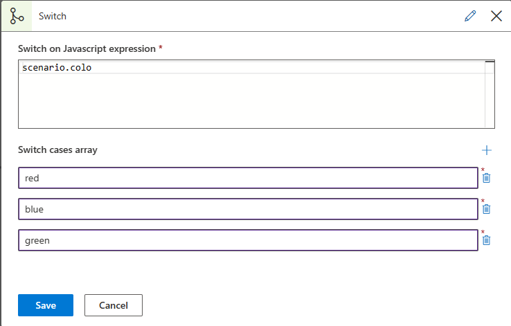 a screenshot of the flow control switch element