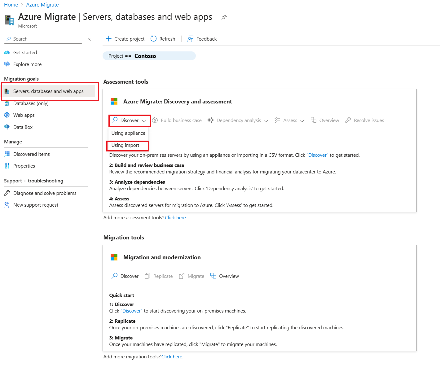 Captura de pantalla que muestra cómo navegar a la opción de importación RVTools.
