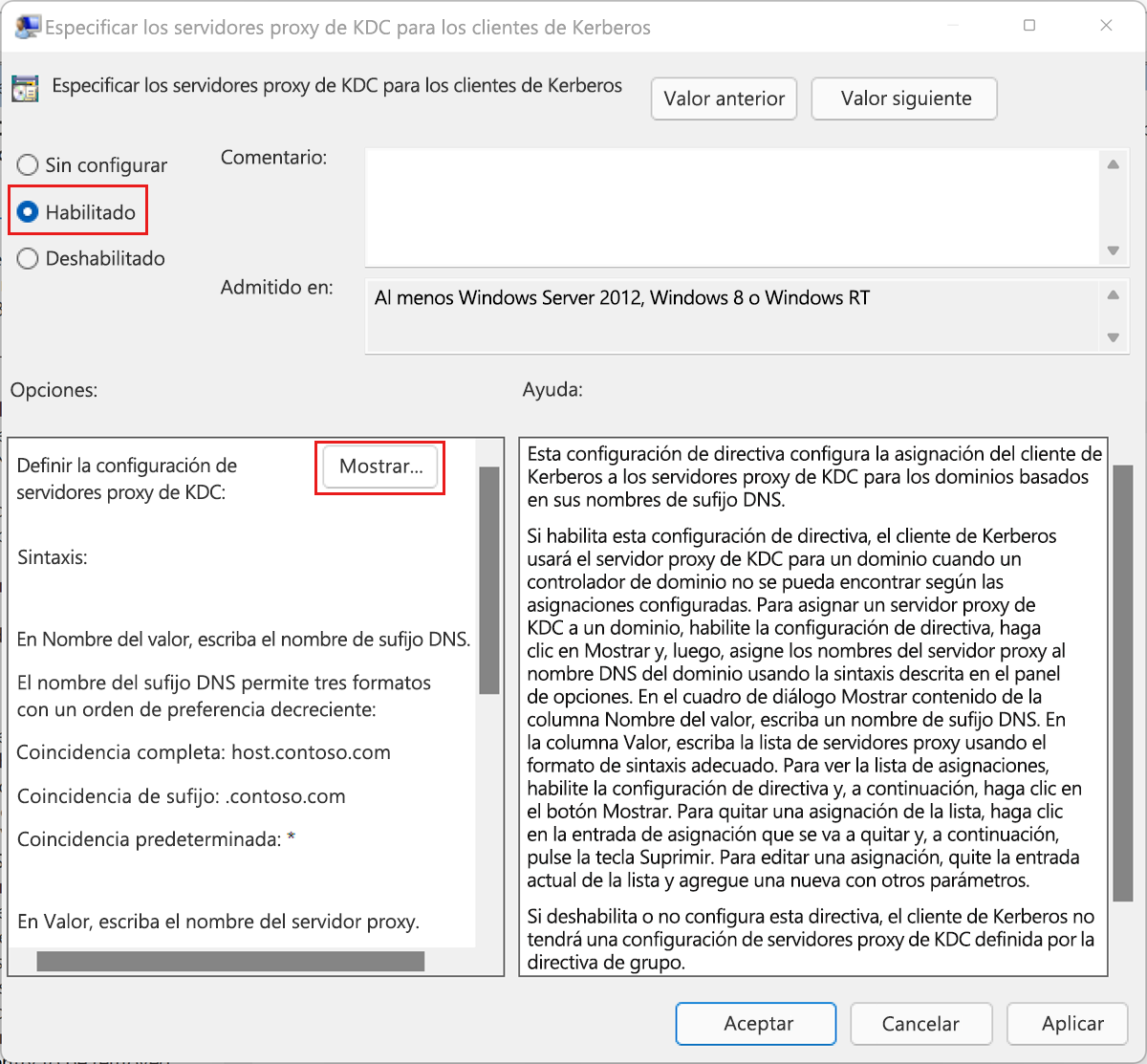 Cuadro de diálogo para activar