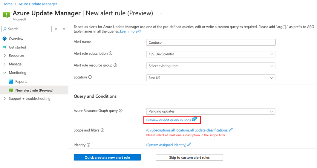 Captura de pantalla que muestra cómo editar la consulta en los registros.