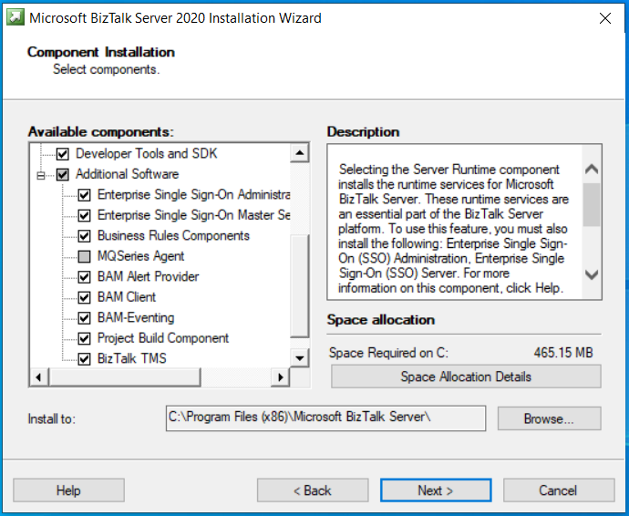 Instalación de software adicional en BizTalk Server