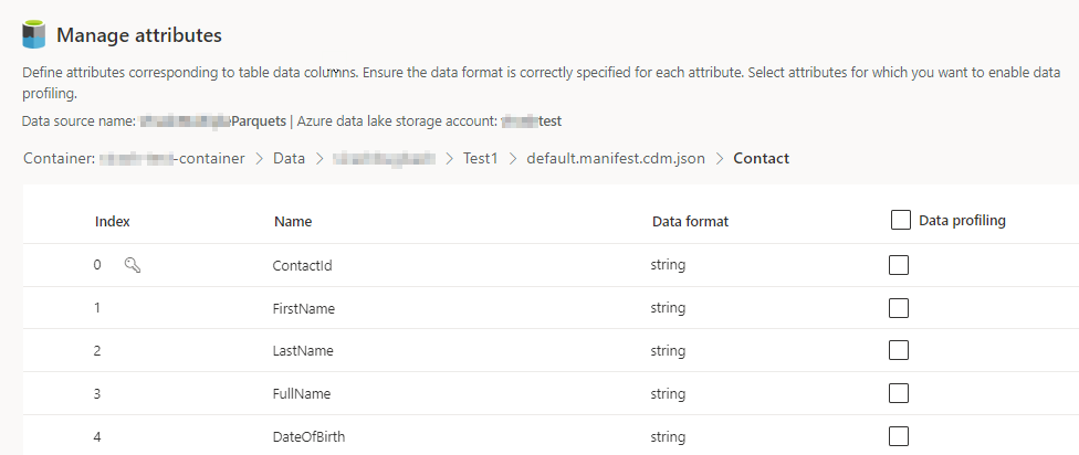 Cuadro de diálogo para seleccionar el perfilado de datos.