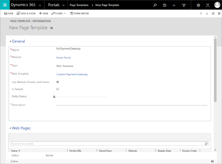 Una configuración de plantilla de página de ejemplo Una configuración de plantilla de página de ejemplo.