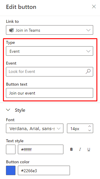 Opciones del botón Unirse en Teams Opciones del botón Unirse en Teams.
