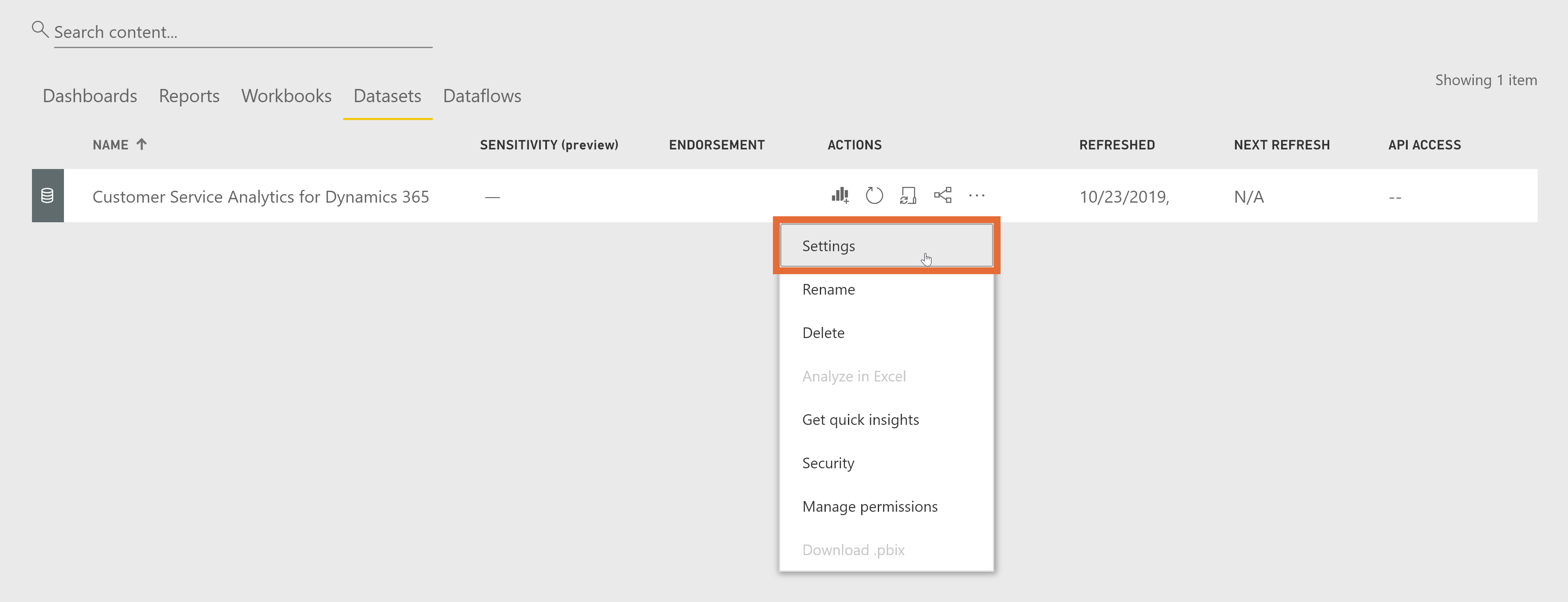 Instalación de aplicación Customer Service - configuración de datos.