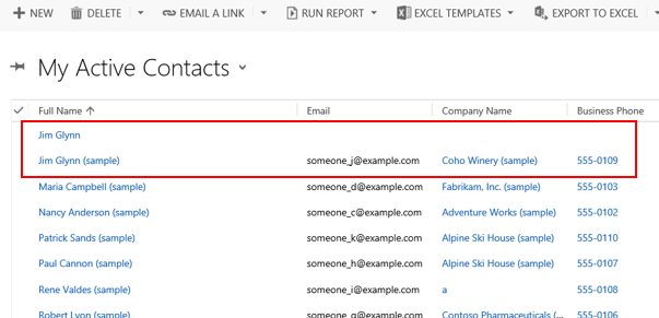 Contactos duplicados que se muestran en la lista Mis contactos activos en Dynamics 365 Customer Engagement (on-premises)