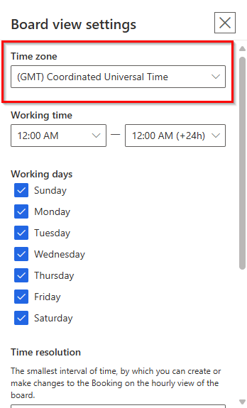 Captura de pantalla de configuración de zona horaria en el asistente de programación.