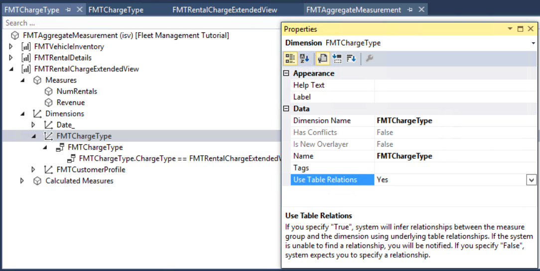 Screenshot of properties window for Dimension FMTChargeType.