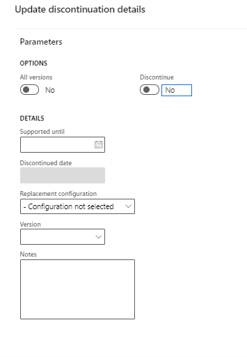 Interrumpir la información de configuración.