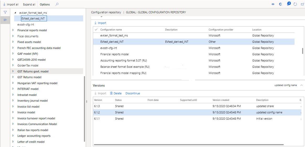 Eliminar una configuración del repositorio global.