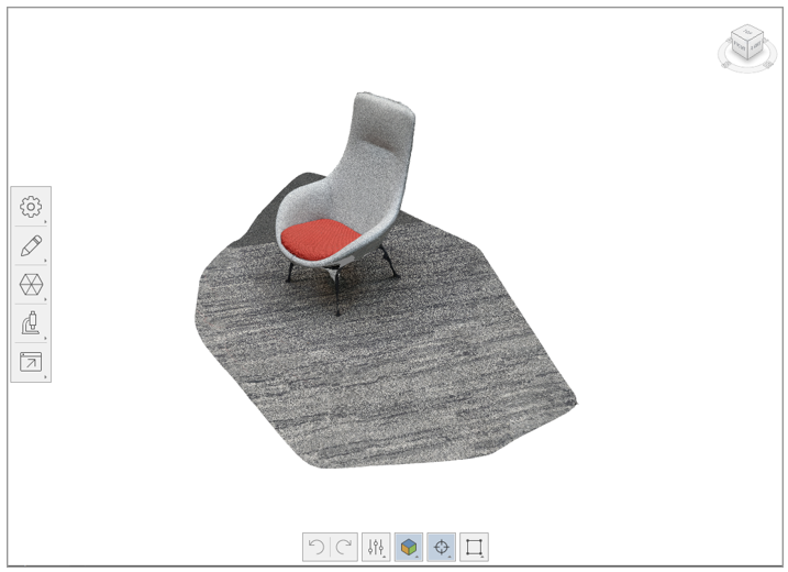 Modelo cargado en la página del editor Modelo cargado en la página del editor.