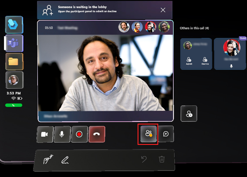 Captura de pantalla con la notificación de que alguien está en la sala de espera Captura de pantalla con la notificación de que alguien está en la sala de espera