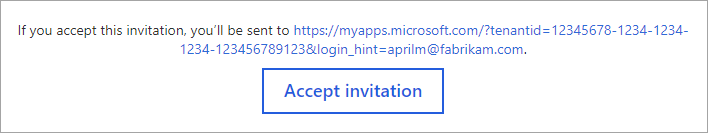 Image of the accept button and redirect URL in the email