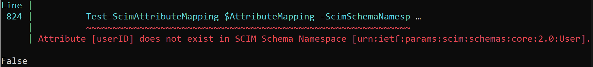 Captura de pantalla del error de asignación.