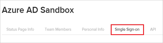 Screenshot shows the Single Sign-on tab.