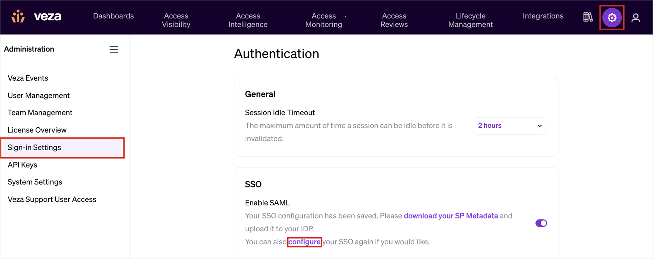 Configuración Captura de pantalla en la que se muestran los valores de configuración.