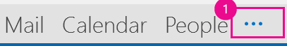 Elipses en la barra de navegación de Outlook 2013.