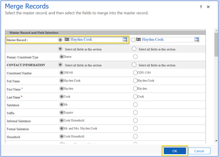 Merge records Merge records.