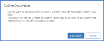 Confirm deactivation Confirm deactivation.