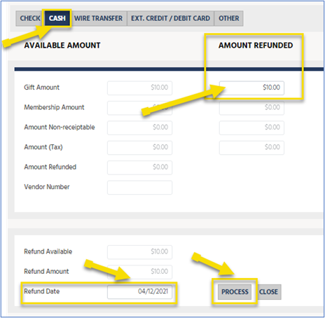 Fully refund a gift Fully refund a gift.