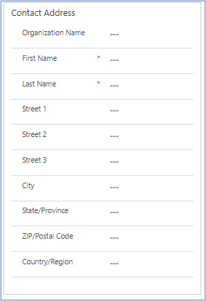 Work with the Contact Address fields Work with the Contact Address fields.