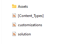 Una captura de pantalla que muestra la carpeta y los archivos dentro del archivo ZIP para un conector de Power Automate.