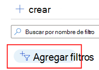 Captura de pantalla que muestra cómo agregar un filtro para filtrar la lista de filtros existente en Microsoft Intune.