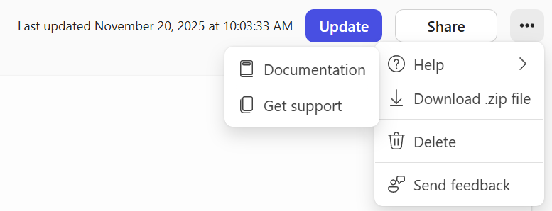 Busque los detalles de soporte técnico en el Generador de agentes en Microsoft 365 Copilot