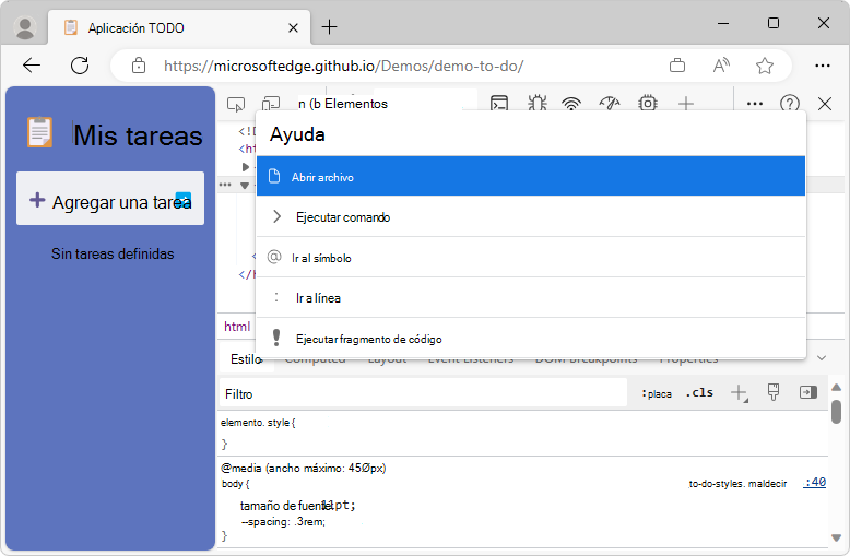 Otras acciones disponibles