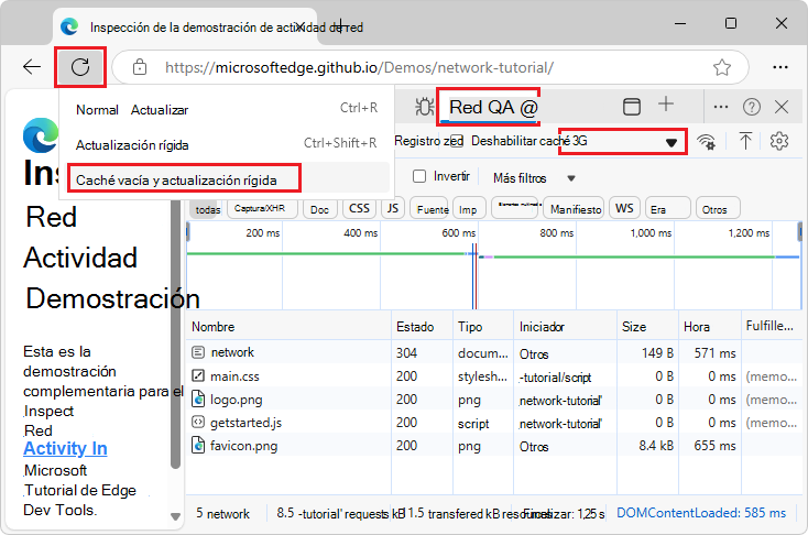Caché vacía y actualización rígida