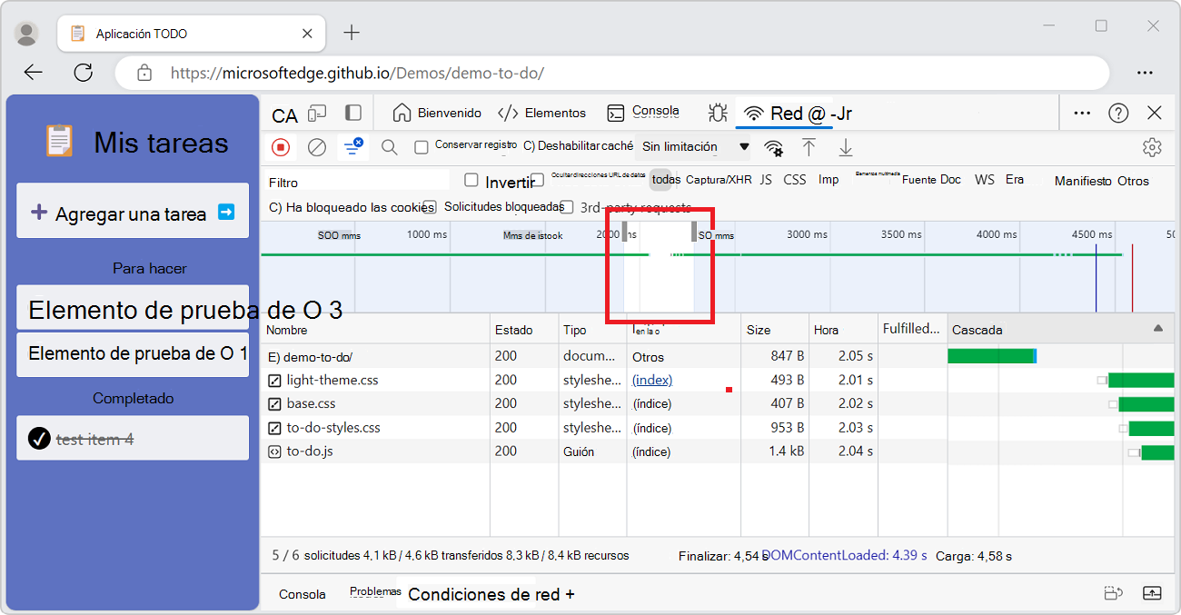 Filtrado de las solicitudes que estaban inactivas alrededor de 300 ms