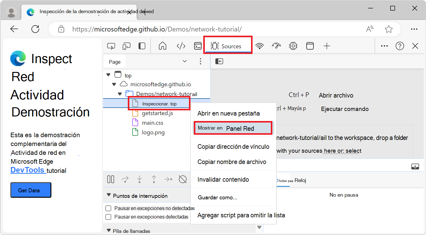 El elemento de menú 