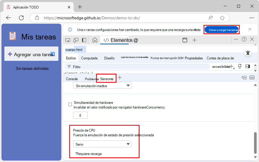 Emulación de la presión de CPU 